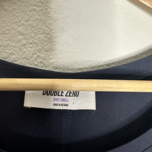 Double Zero brand Super Soft Swoop Bottom Tee - Navy, Small - Picture 7 of 12